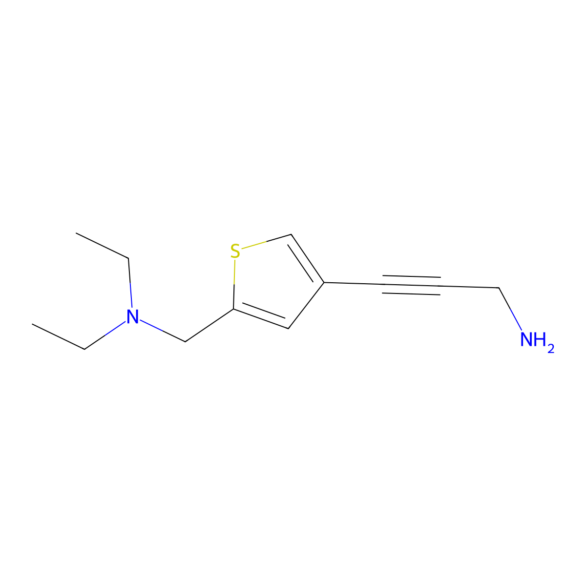 3-(5-((Diethylamino)methyl)thiophen-3-yl)prop-2-yn-1-amine molecular structure, CAS 1251125-90-2