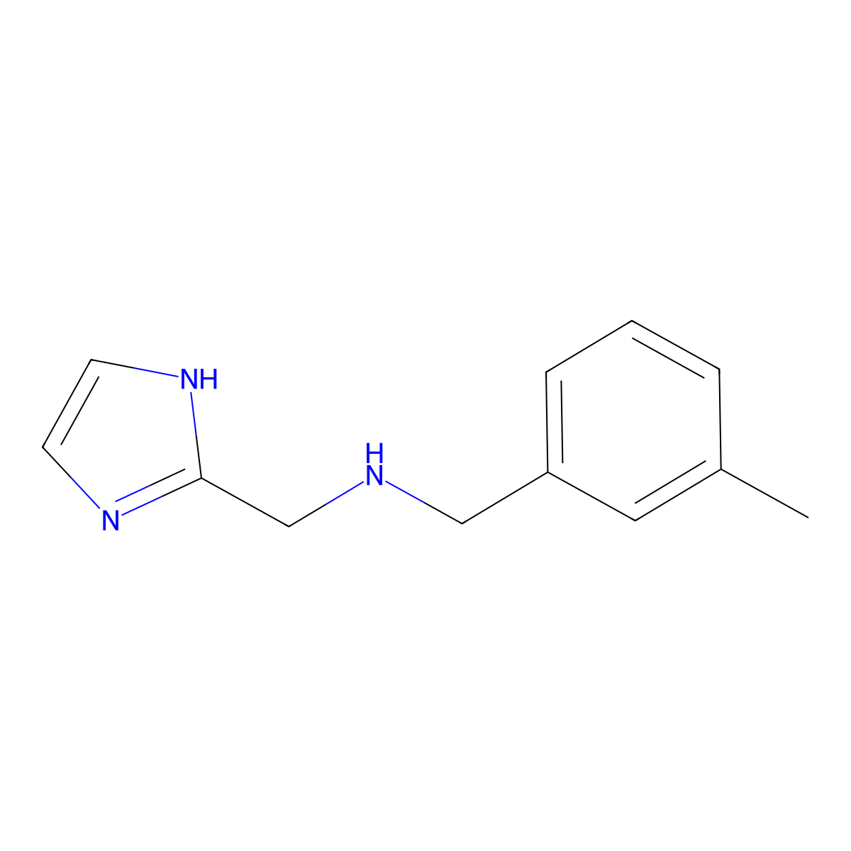 [(1H-imidazol-2-yl)methyl][(3-methylphenyl)methyl]amine molecular structure, CAS 1251126-03-0