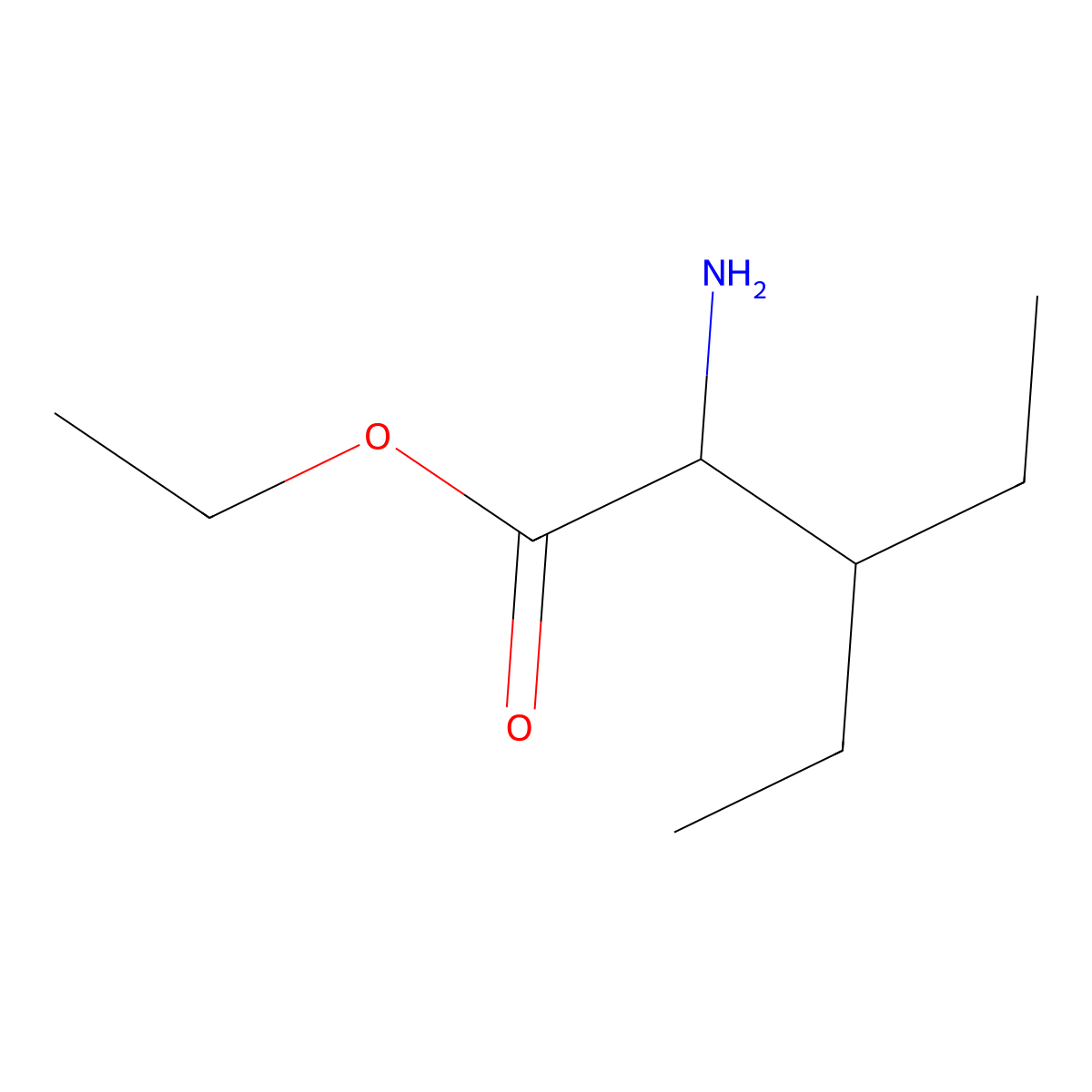 Ethyl 2-amino-3-ethylpentanoate molecular structure, CAS 1251126-29-0