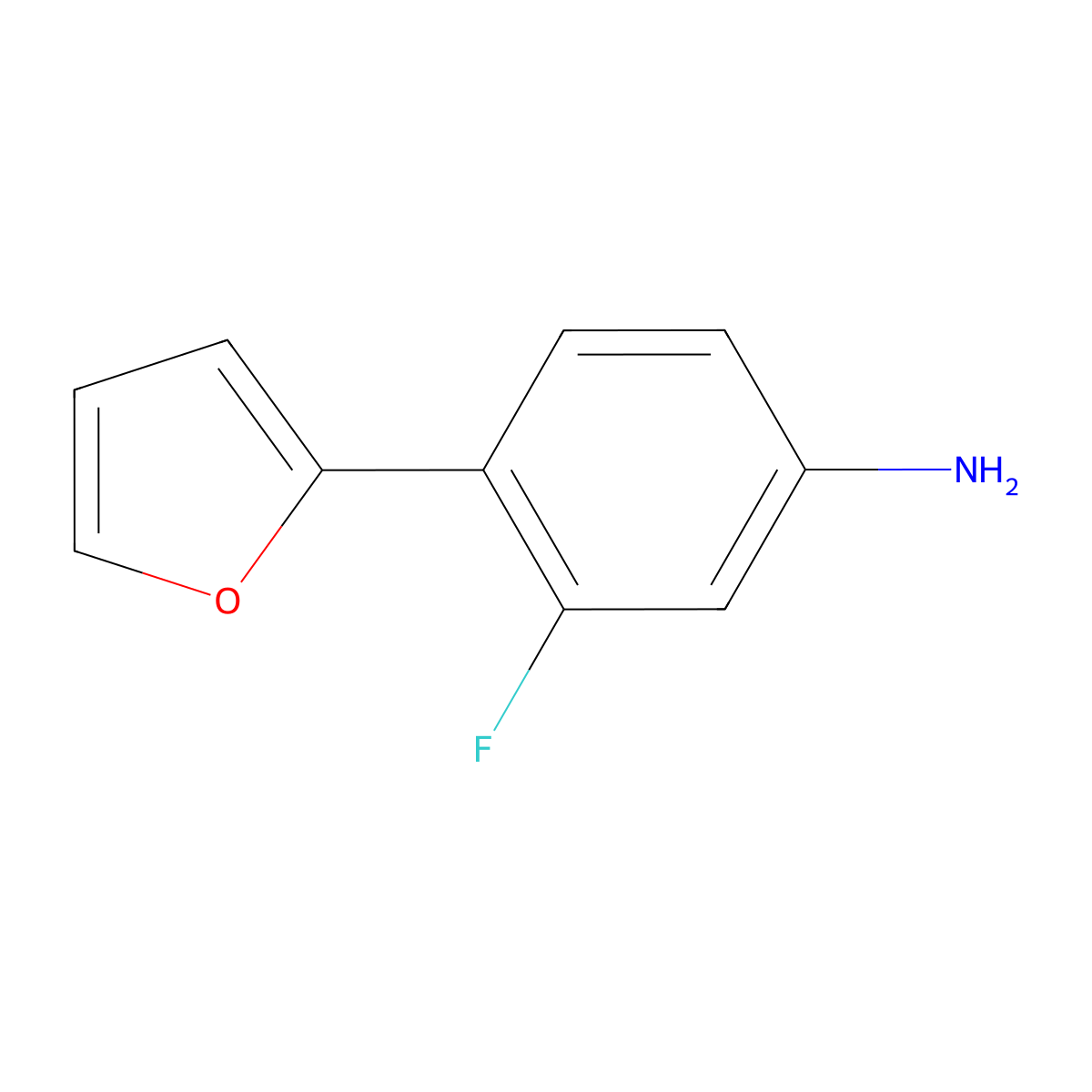 3-Fluoro-4-(2-furanyl)benzenamine molecular structure, CAS 1251126-38-1