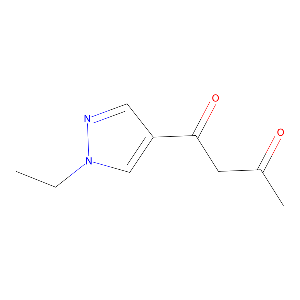1-(1-Ethyl-1h-pyrazol-4-yl)butane-1,3-dione molecular structure, CAS 1251127-06-6