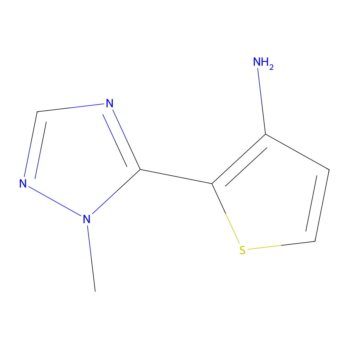 2-(1-Methyl-1h-1,2,4-triazol-5-yl)thiophen-3-amine molecular structure, CAS 1251127-09-9