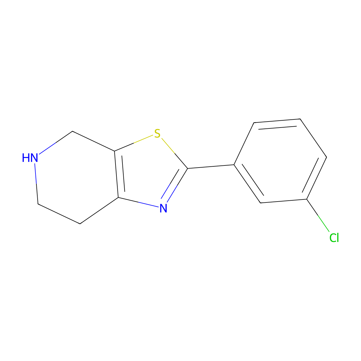 2-(3-chlorophenyl)-4H,5H,6H,7H-[1,3]thiazolo[5,4-c]pyridine molecular structure, CAS 1251128-06-9