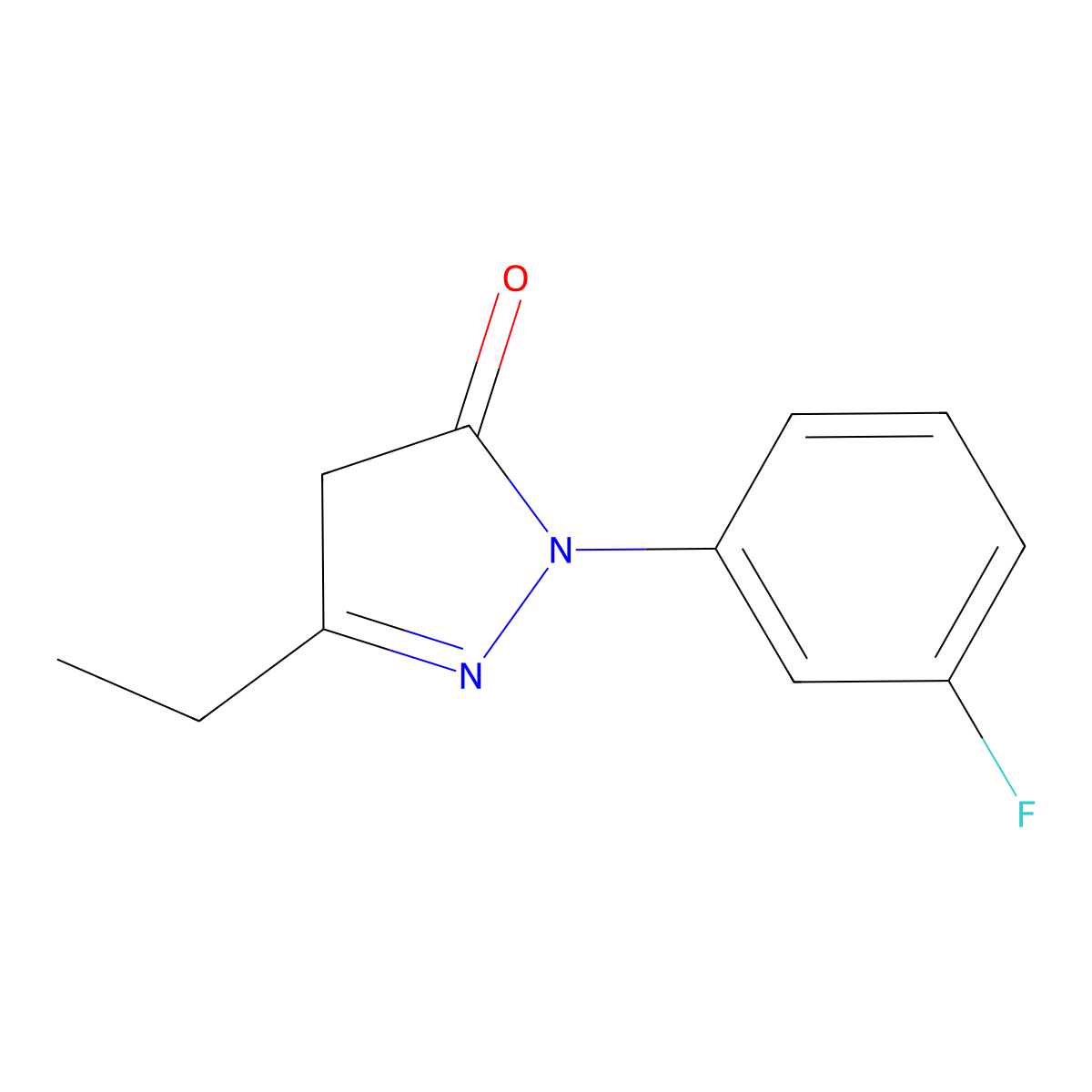 3-Ethyl-1-(3-fluorophenyl)-4,5-dihydro-1H-pyrazol-5-one molecular structure, CAS 1251129-29-9
