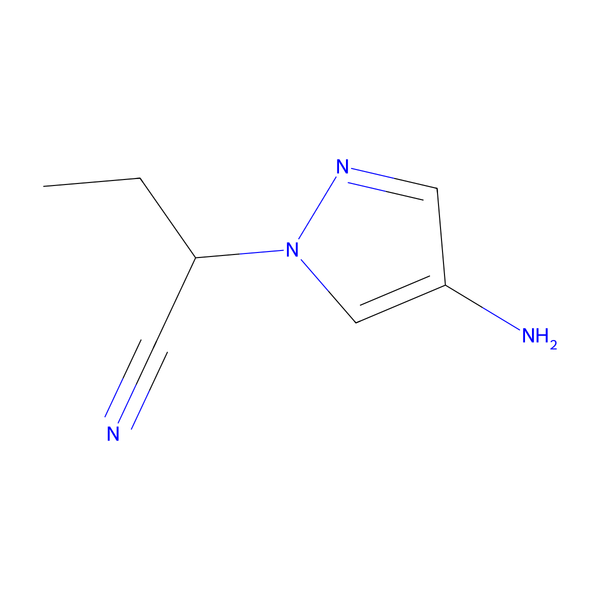 2-(4-amino-1H-pyrazol-1-yl)butanenitrile molecular structure, CAS 1251129-62-0