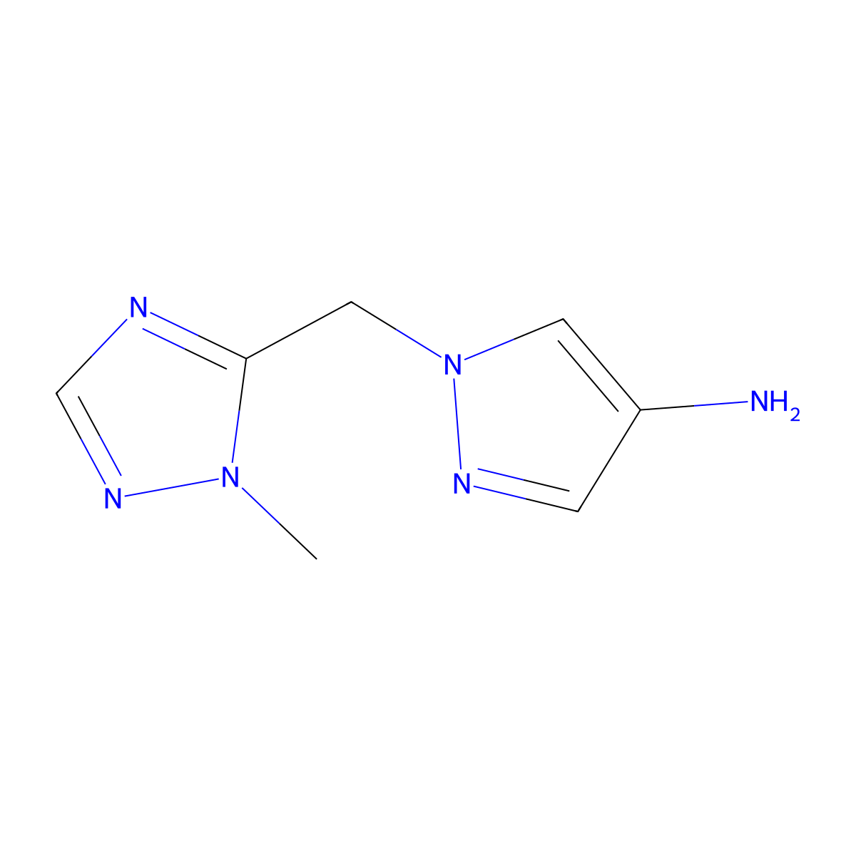 1-[(1-methyl-1H-1,2,4-triazol-5-yl)methyl]-1H-pyrazol-4-amine molecular structure, CAS 1251129-84-6