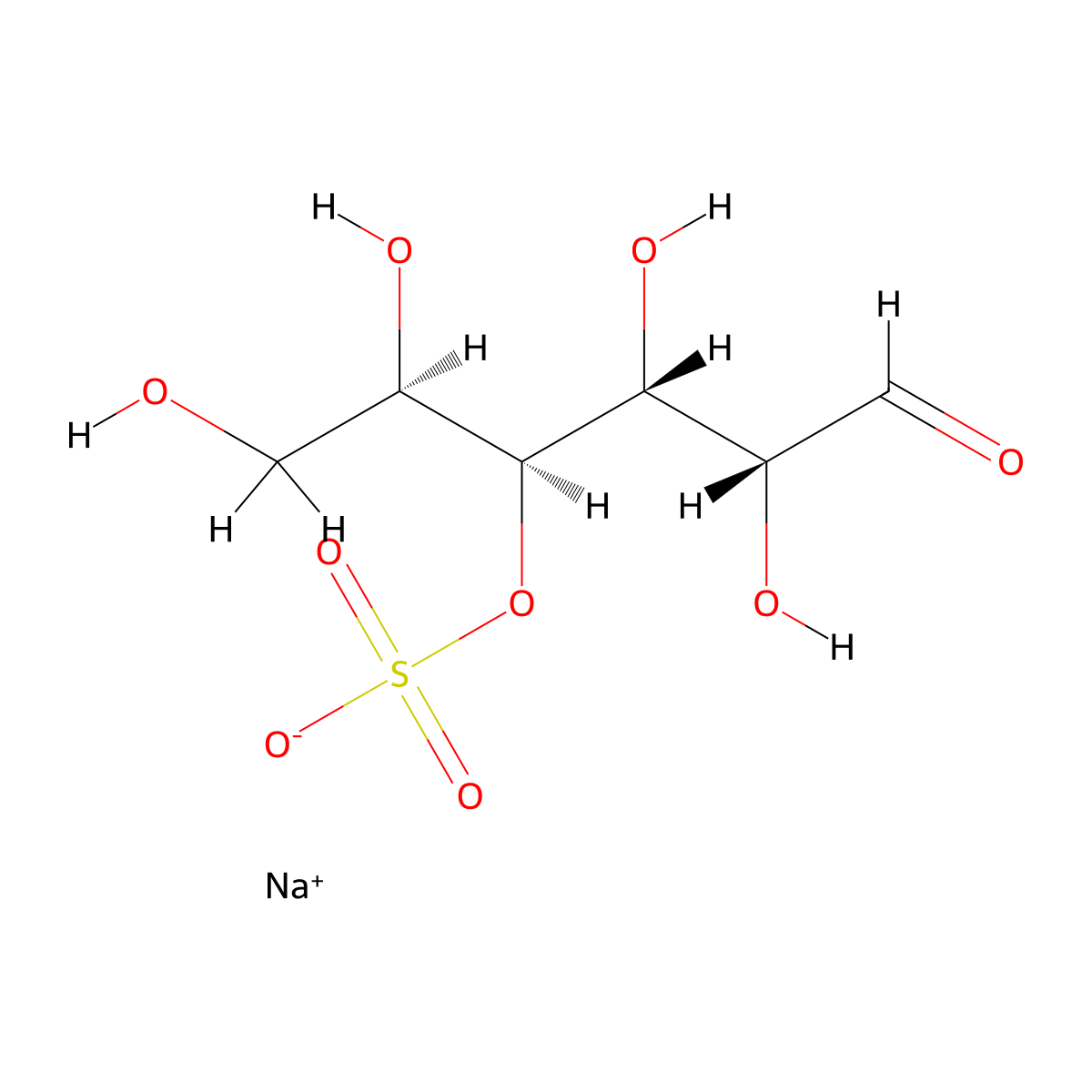 Sodium (2R,3S,4R,5R)-1,2,4,5-tetrahydroxy-6-oxohexan-3-yl sulfate molecular structure, CAS 125113-68-0