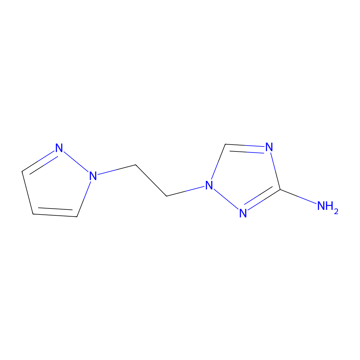 1-[2-(1H-Pyrazol-1-YL)ethyl]-1H-1,2,4-triazol-3-amine molecular structure, CAS 1251130-49-0