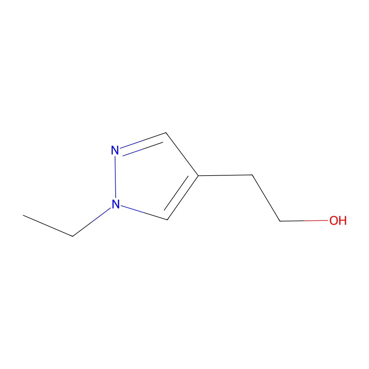 2-(1-ethyl-1H-pyrazol-4-yl)ethan-1-ol molecular structure, CAS 1251131-12-0