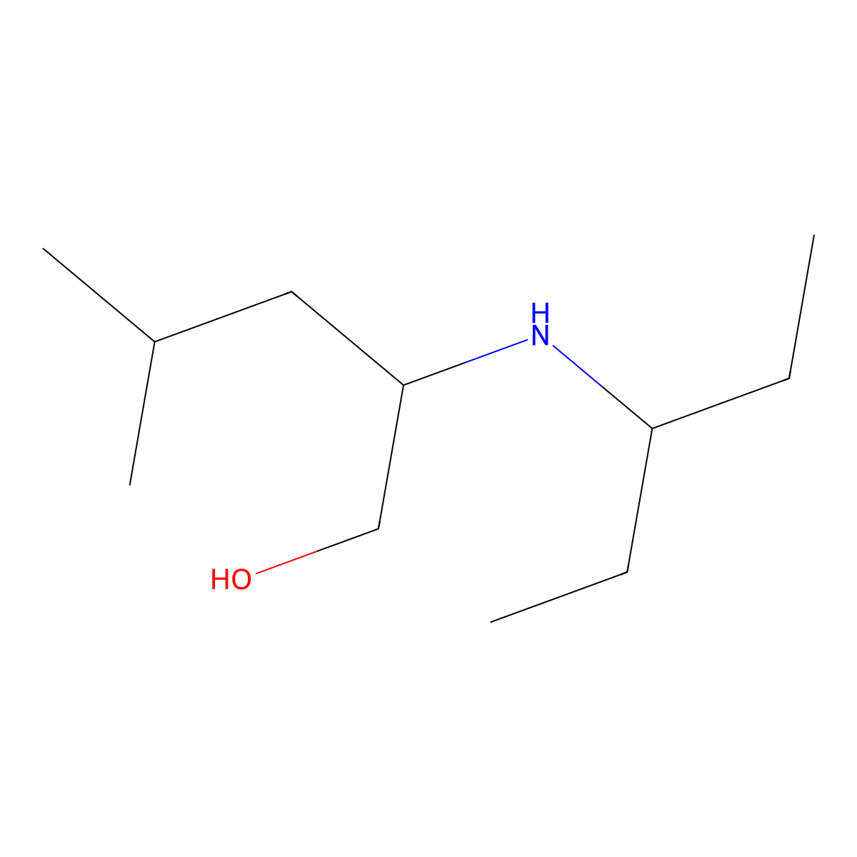 4-Methyl-2-[(pentan-3-yl)amino]pentan-1-ol molecular structure, CAS 1251133-06-8
