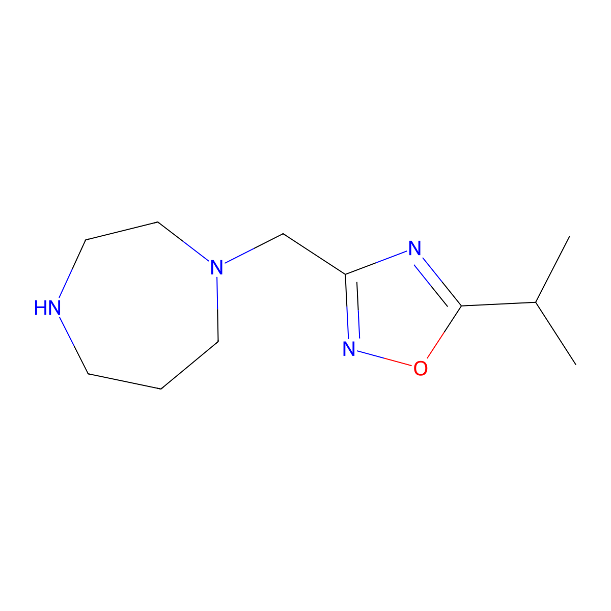 1-{[5-(Propan-2-yl)-1,2,4-oxadiazol-3-yl]methyl}-1,4-diazepane molecular structure, CAS 1251134-81-2