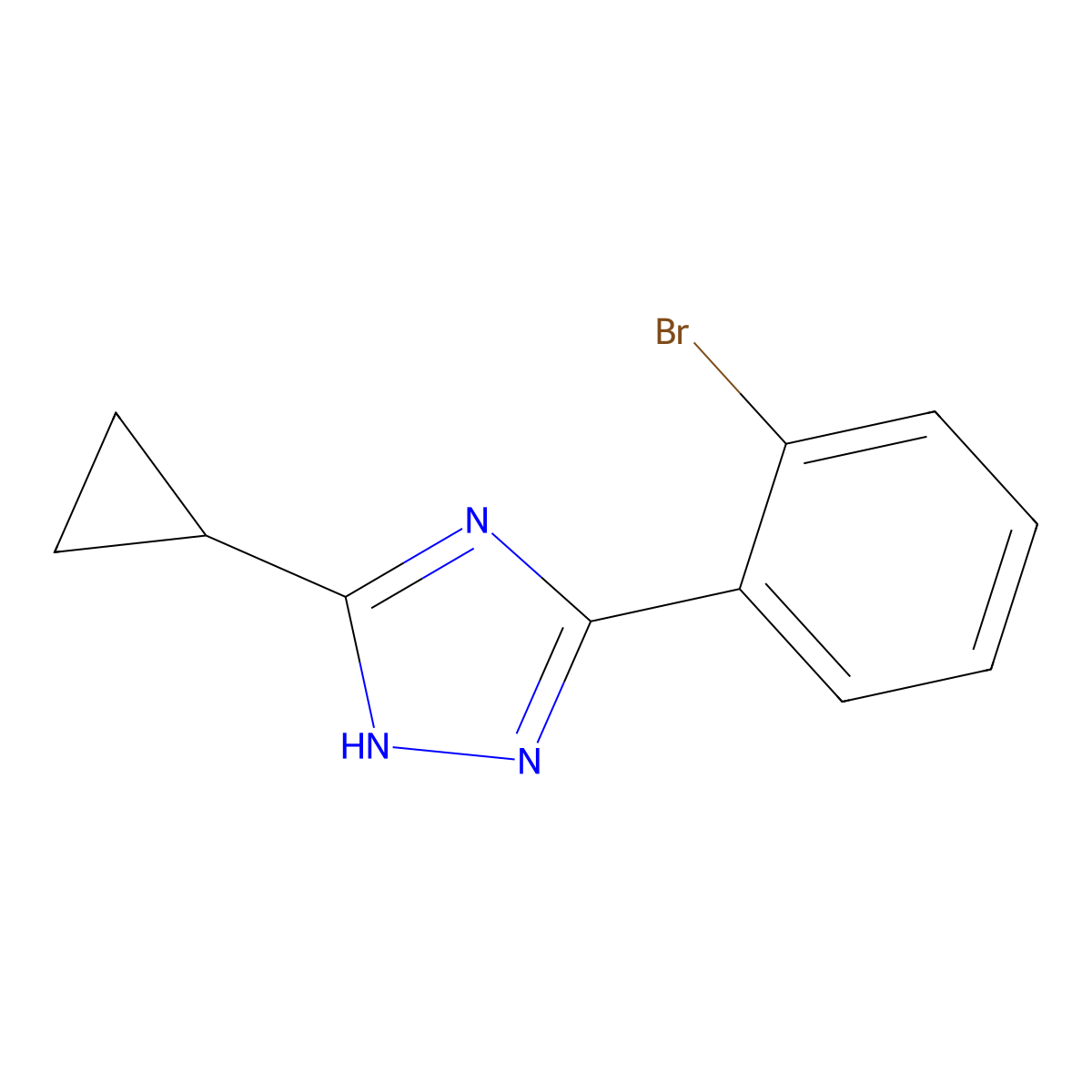 3-(2-bromophenyl)-5-cyclopropyl-1H-1,2,4-triazole molecular structure, CAS 1251134-90-3