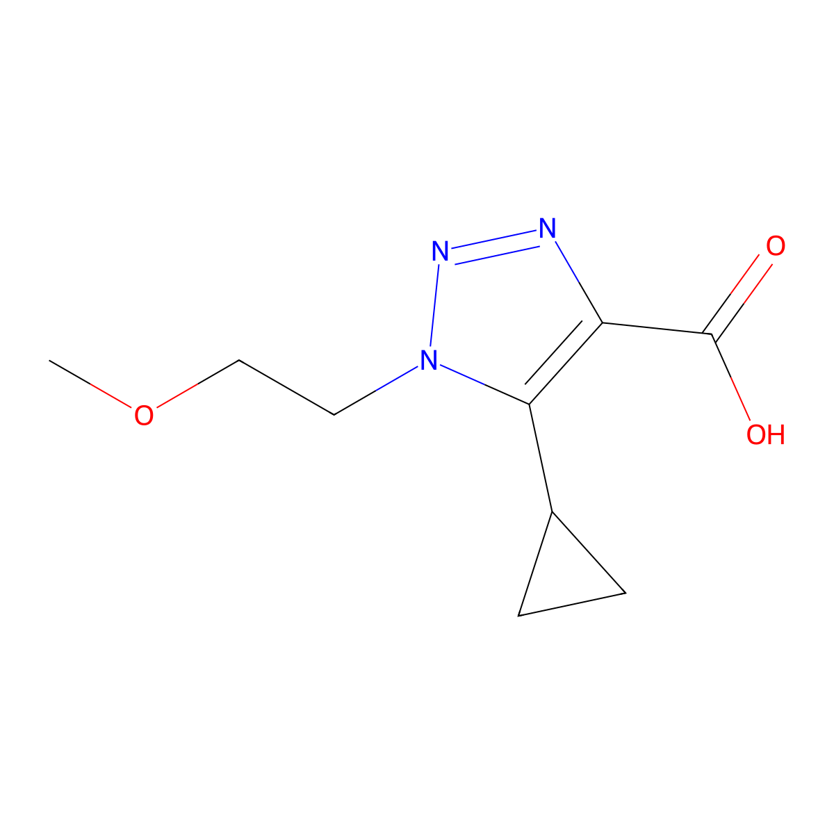 5-Cyclopropyl-1-(2-methoxyethyl)-1h-1,2,3-triazole-4-carboxylic acid molecular structure, CAS 1251135-04-2