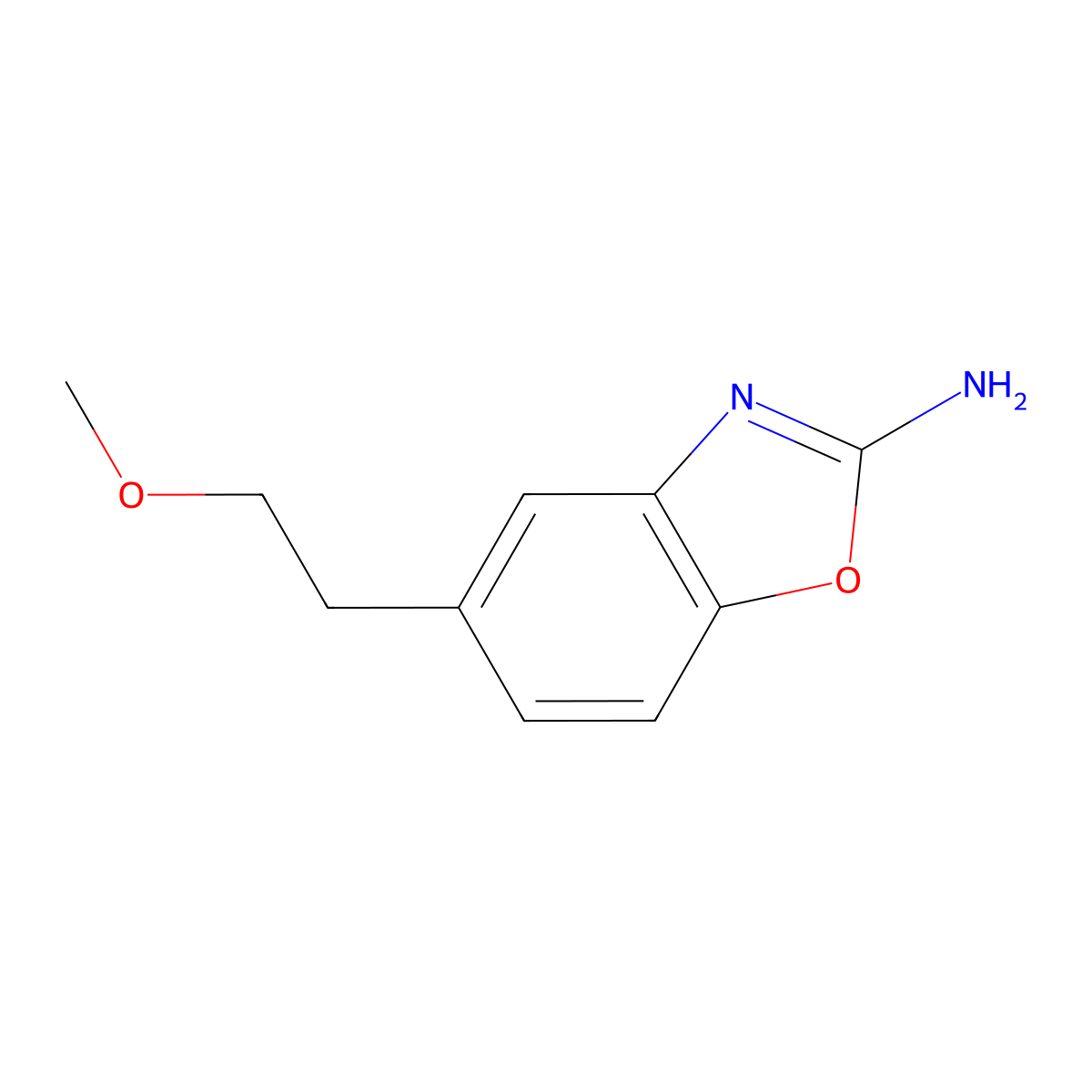 5-(2-Methoxyethyl)-1,3-benzoxazol-2-amine molecular structure, CAS 1251137-62-8