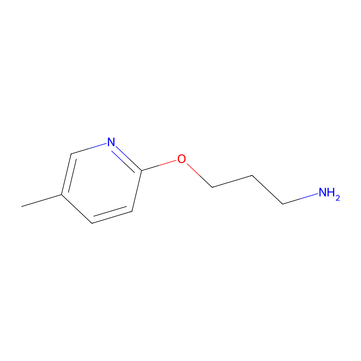 3-((5-Methylpyridin-2-yl)oxy)propan-1-amine molecular structure, CAS 1251139-16-8