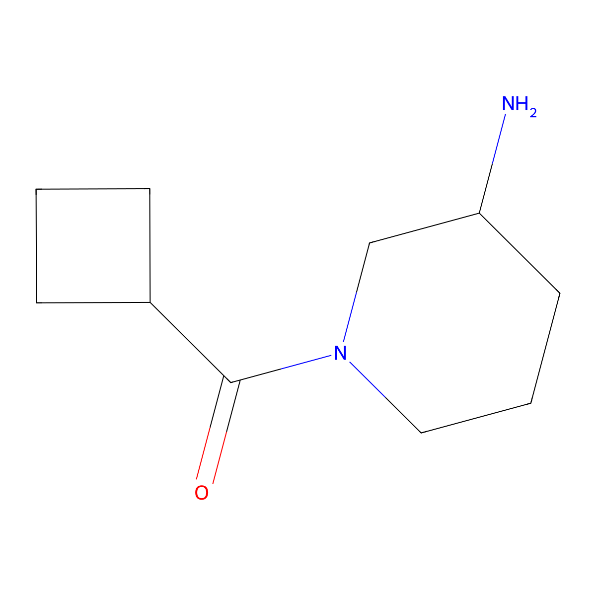 1-Cyclobutanecarbonylpiperidin-3-amine molecular structure, CAS 1251139-75-9
