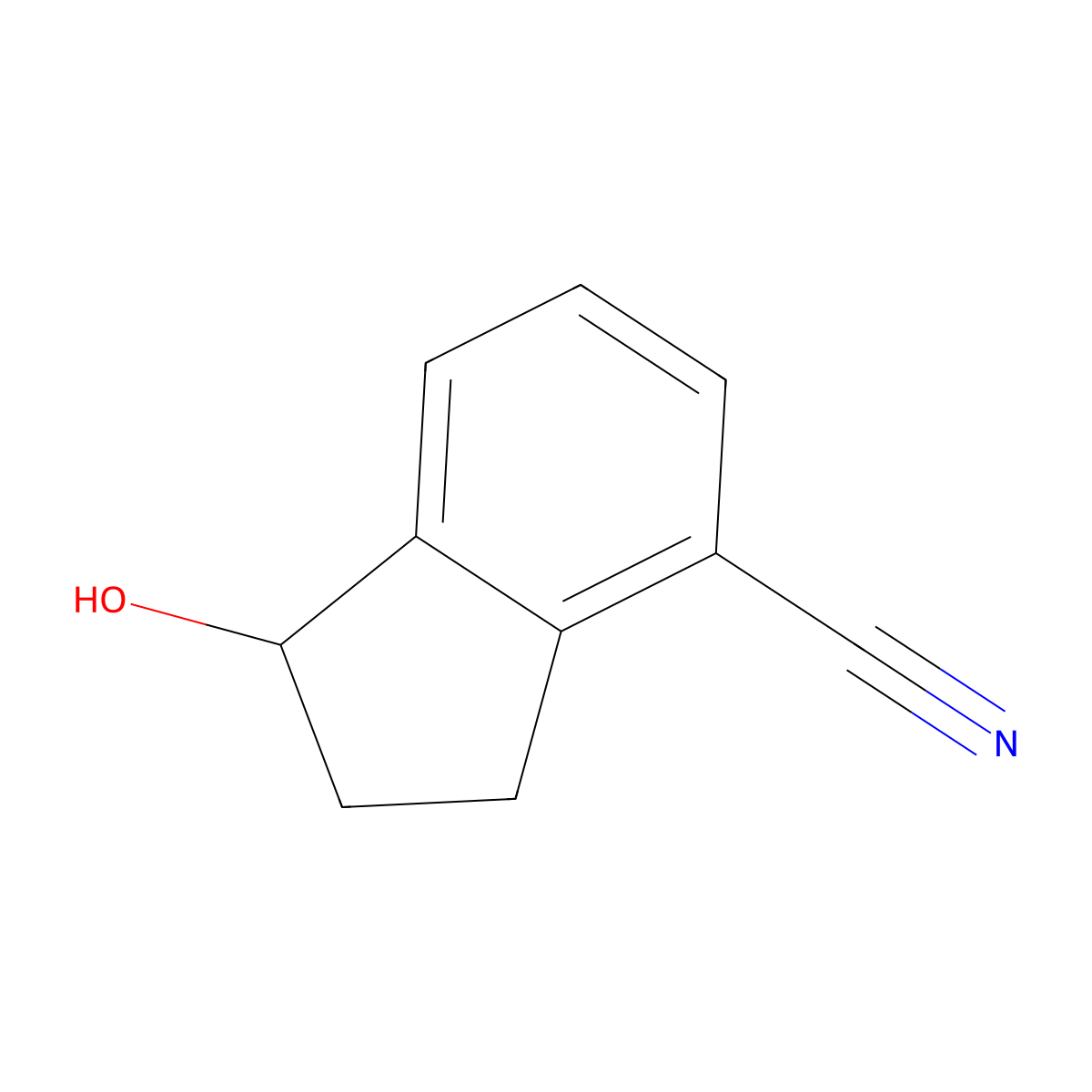 1-hydroxy-2,3-dihydro-1H-indene-4-carbonitrile molecular structure, CAS 125114-76-3