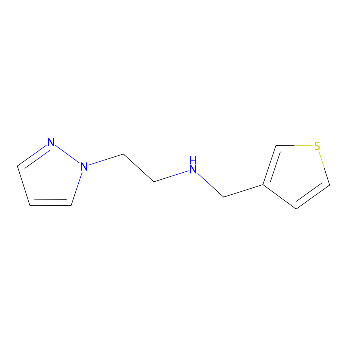 2-(1h-Pyrazol-1-yl)-N-(thiophen-3-ylmethyl)ethan-1-amine molecular structure, CAS 1251140-55-2