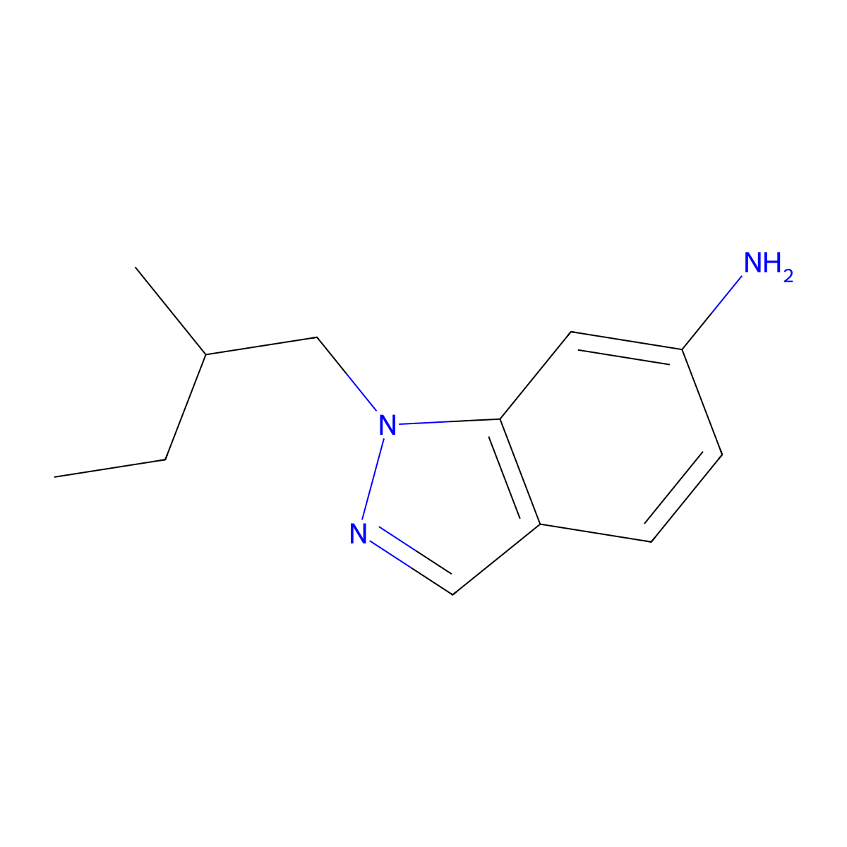 1-(2-Methylbutyl)-1h-indazol-6-amine molecular structure, CAS 1251140-58-5