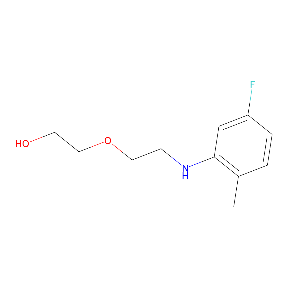 2-(2-((5-Fluoro-2-methylphenyl)amino)ethoxy)ethan-1-ol molecular structure, CAS 1251143-10-8