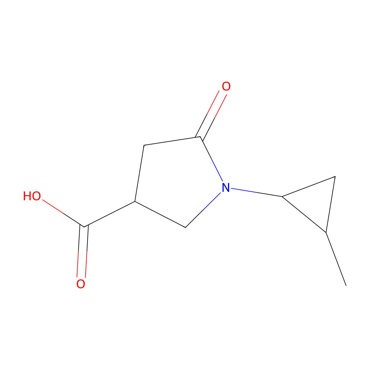 1-(2-Methylcyclopropyl)-5-oxopyrrolidine-3-carboxylic acid molecular structure, CAS 1251143-34-6