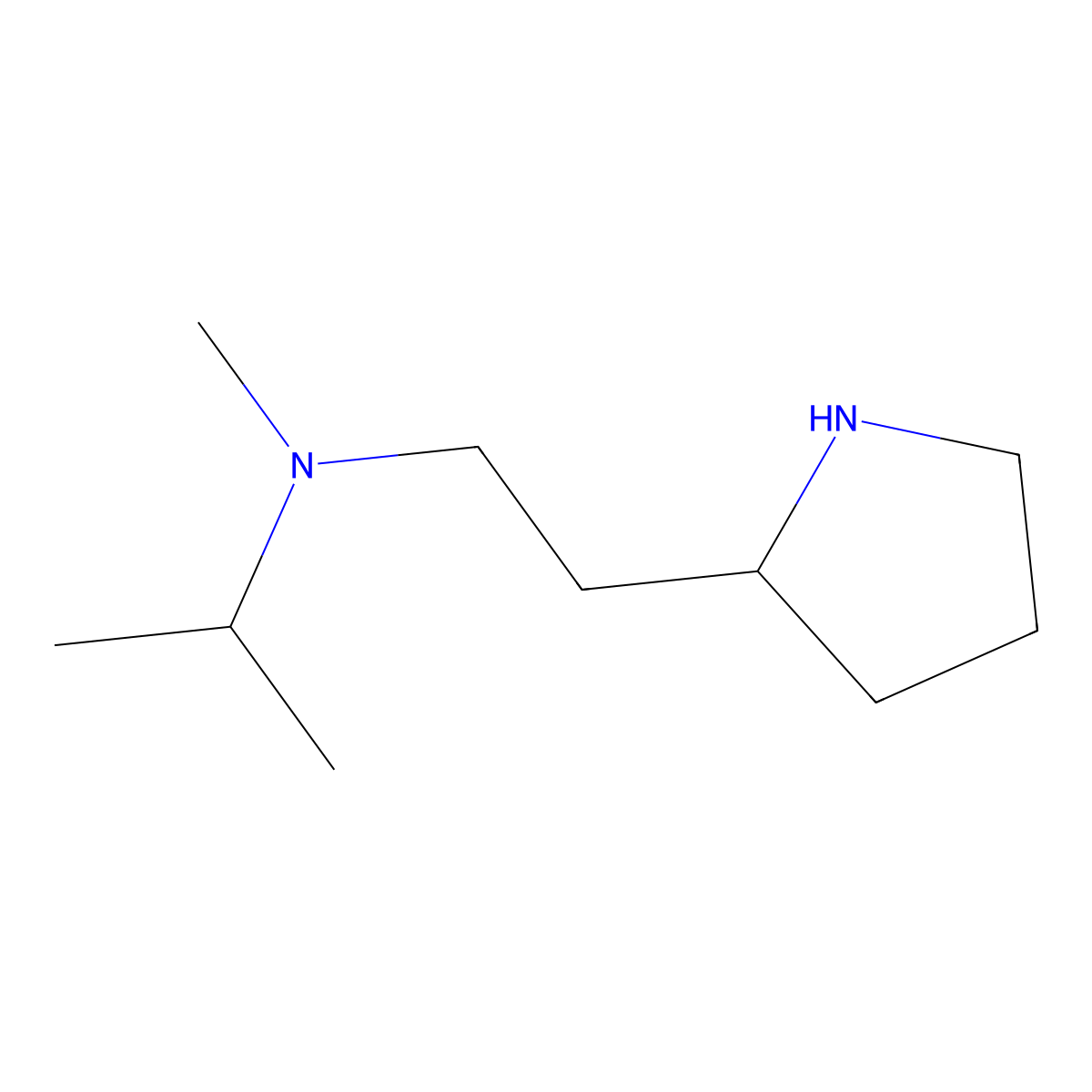 Methyl(propan-2-yl)[2-(pyrrolidin-2-yl)ethyl]amine molecular structure, CAS 1251143-58-4