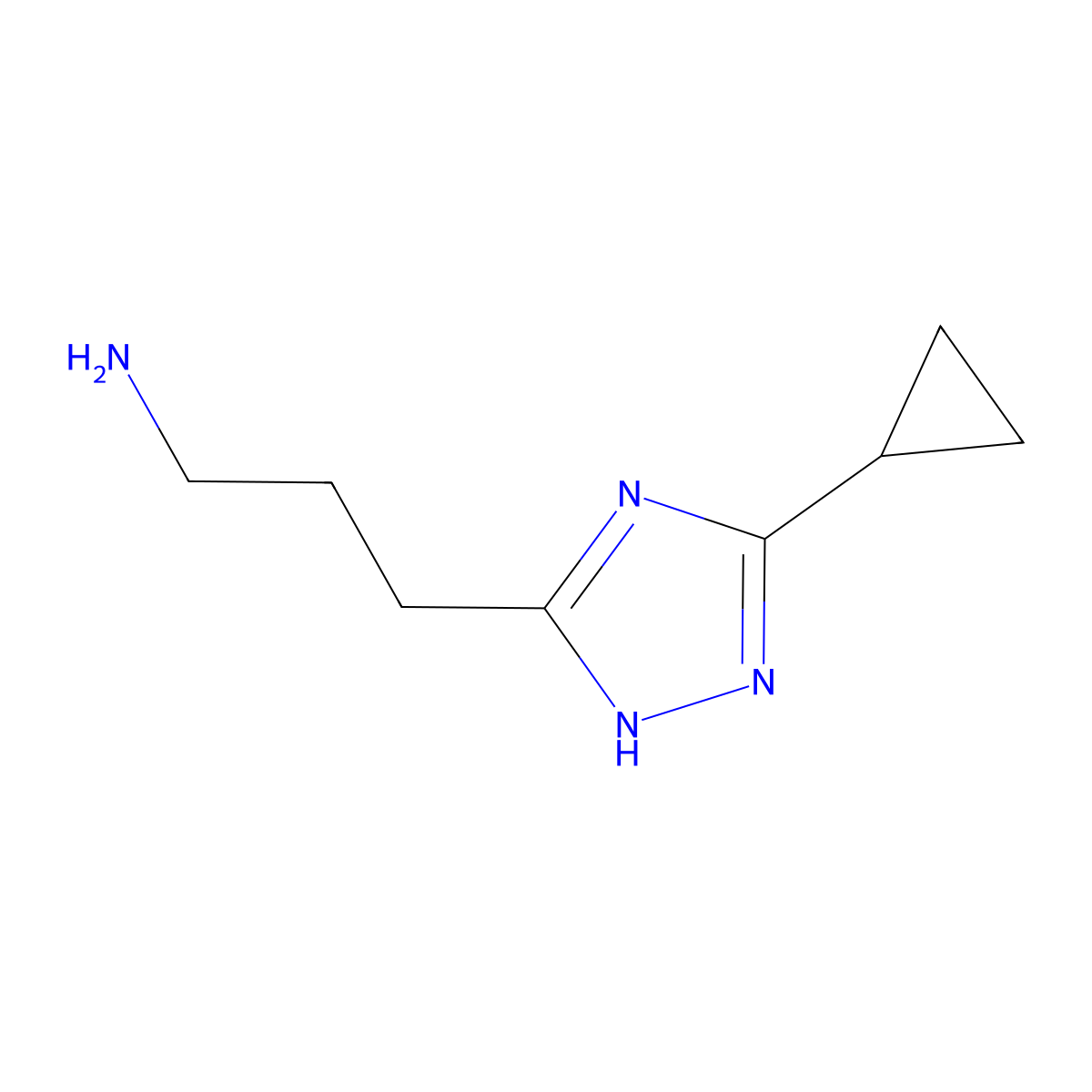 3-(5-Cyclopropyl-4H-1,2,4-triazol-3-YL)propan-1-amine molecular structure, CAS 1251143-96-0