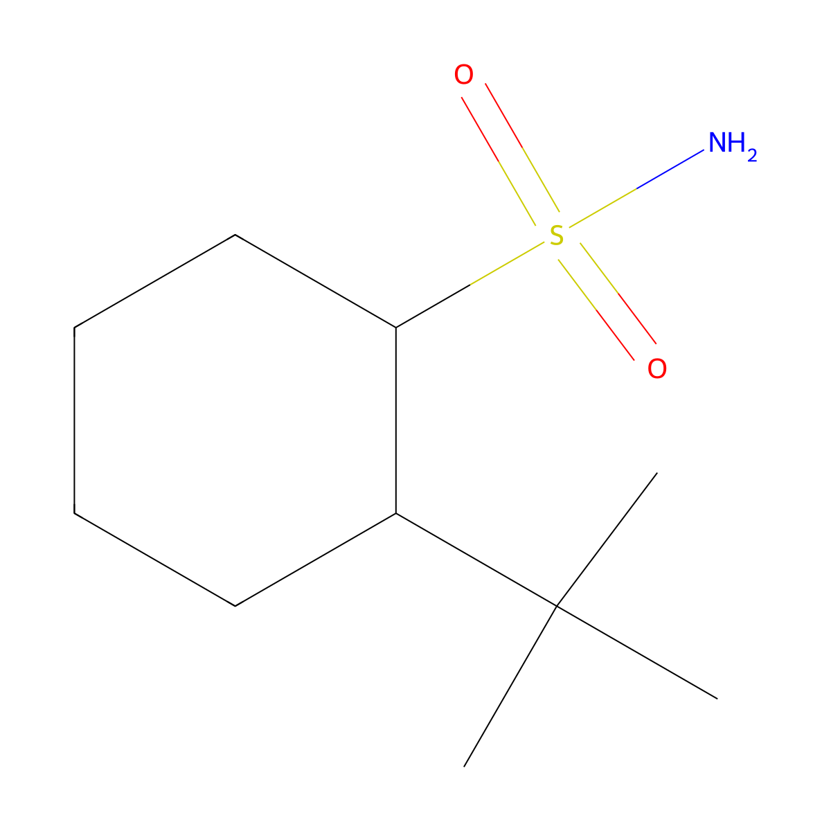 2-Tert-butylcyclohexane-1-sulfonamide molecular structure, CAS 1251144-96-3
