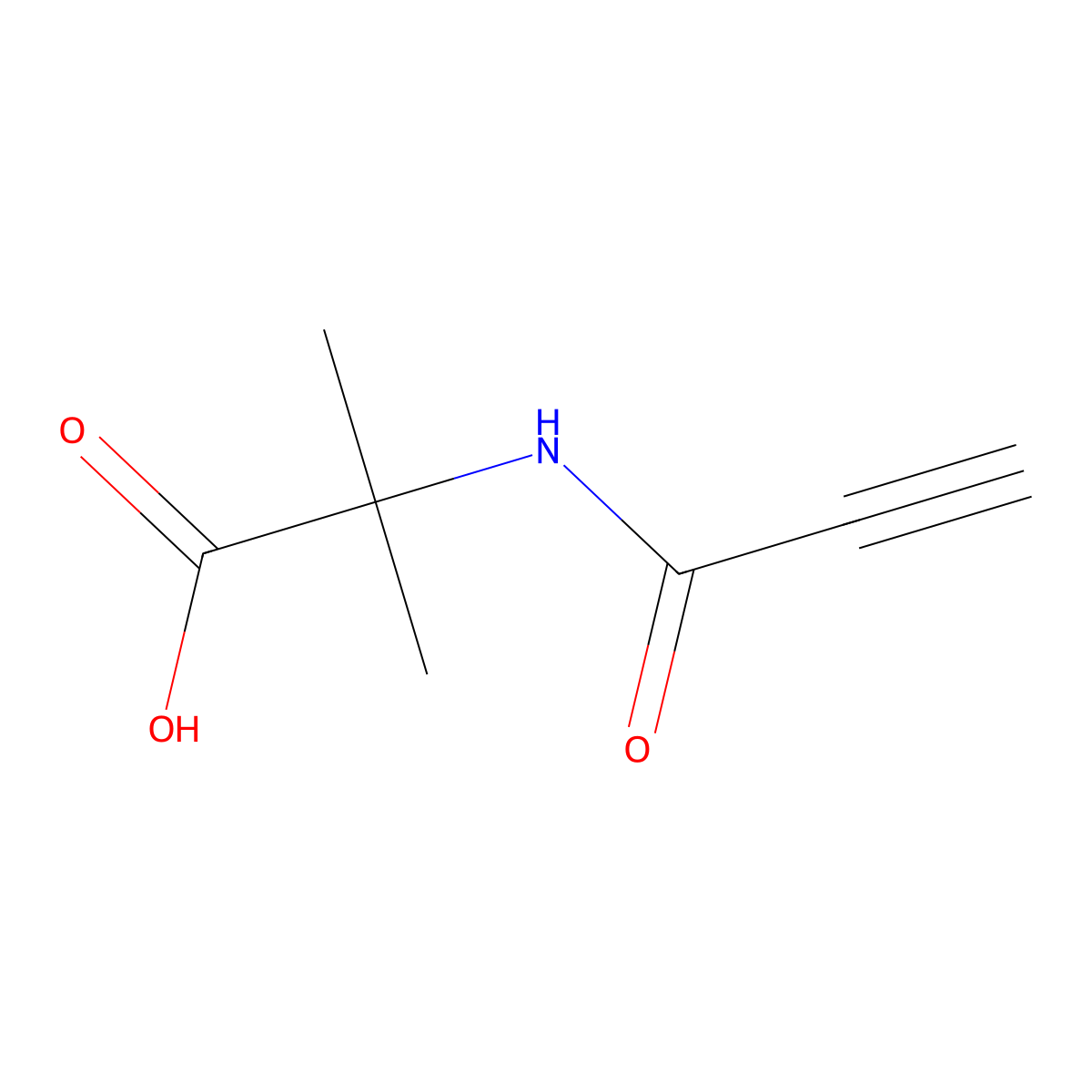 2-Methyl-2-(prop-2-ynoylamino)propanoic acid molecular structure, CAS 1251146-21-0