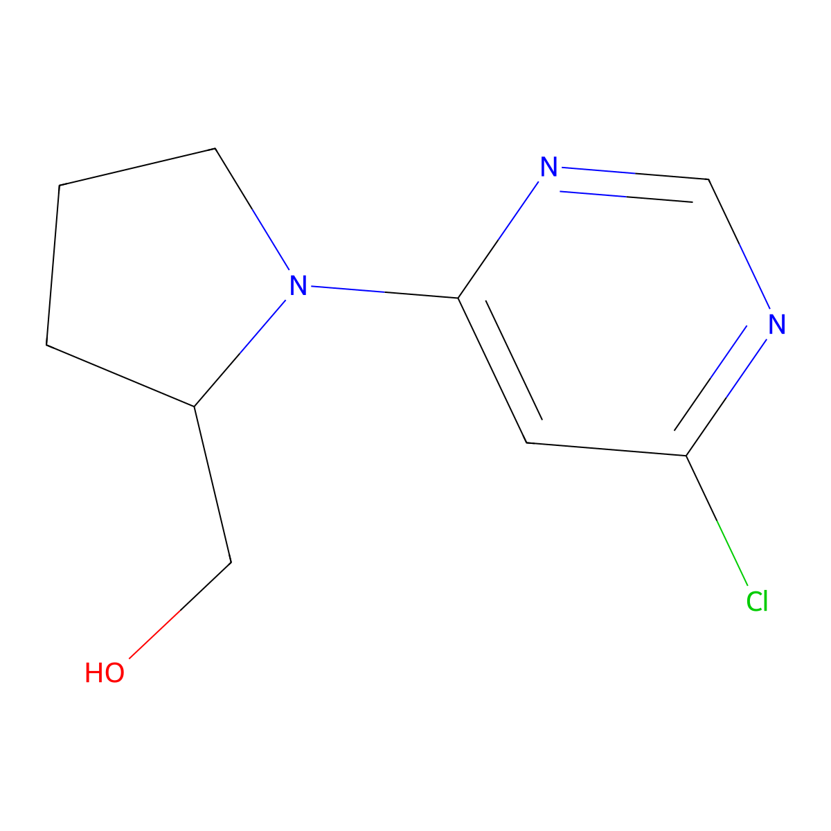 [1-(6-Chloropyrimidin-4-yl)pyrrolidin-2-yl]methanol molecular structure, CAS 1251146-77-6