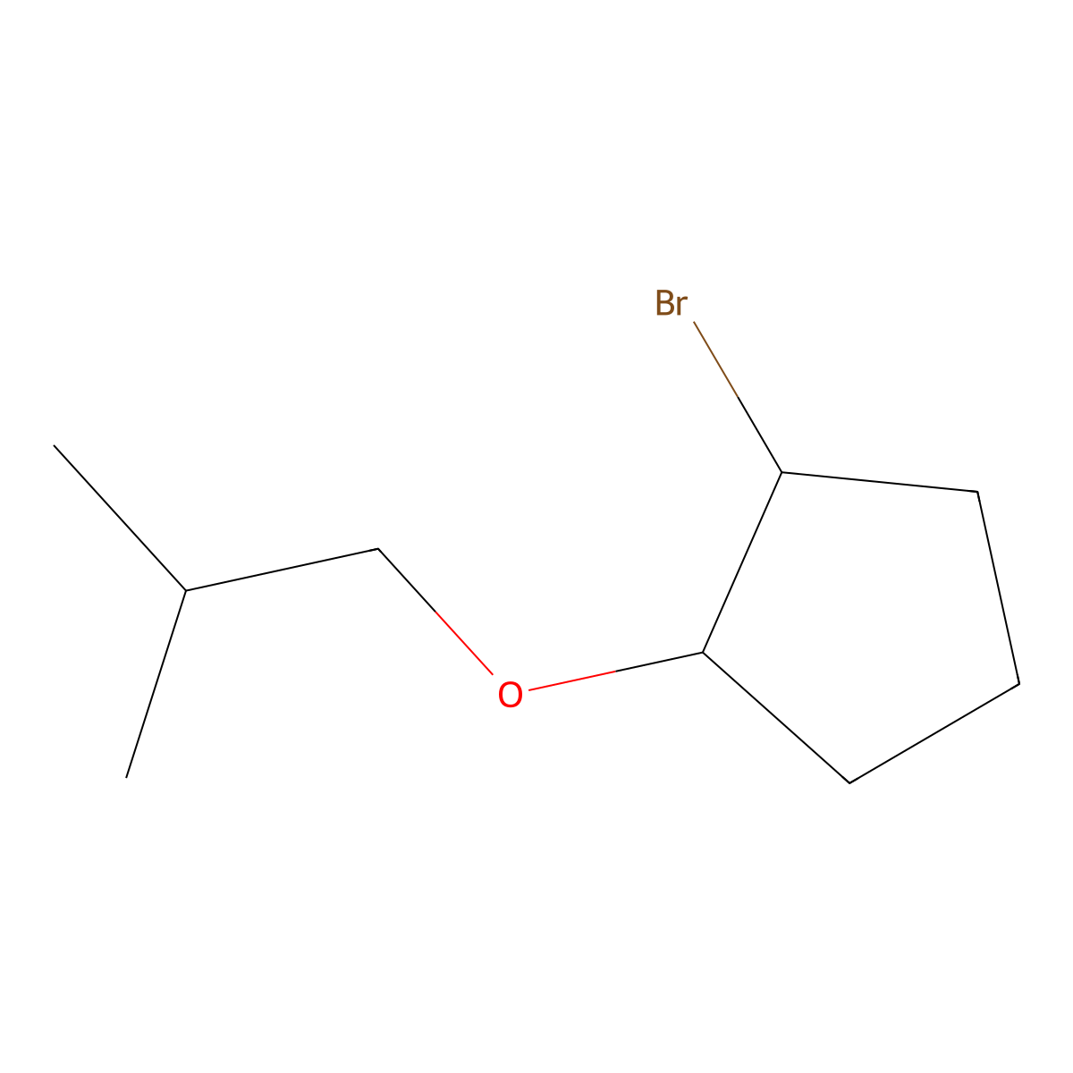 1-Bromo-2-(2-methylpropoxy)cyclopentane molecular structure, CAS 1251147-15-5