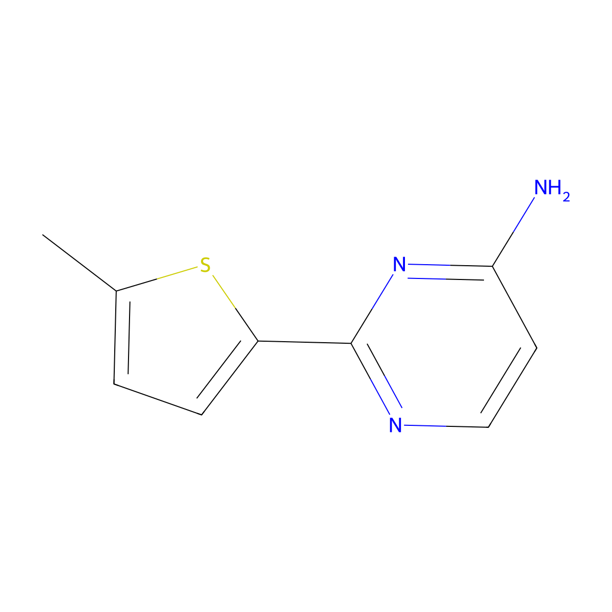 2-(5-Methylthiophen-2-yl)pyrimidin-4-amine molecular structure, CAS 1251147-88-2