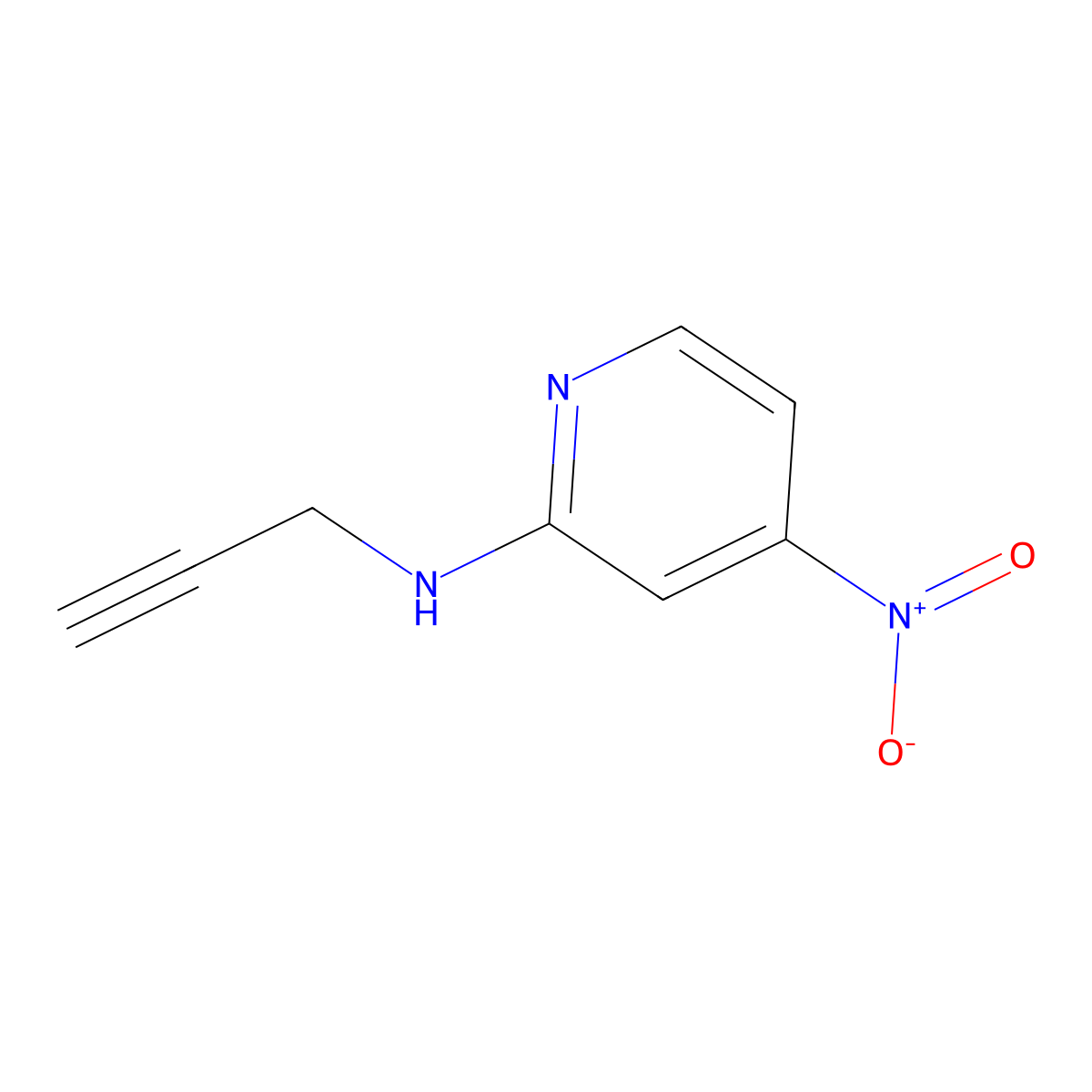 4-nitro-N-(prop-2-yn-1-yl)pyridin-2-amine molecular structure, CAS 1251154-31-0