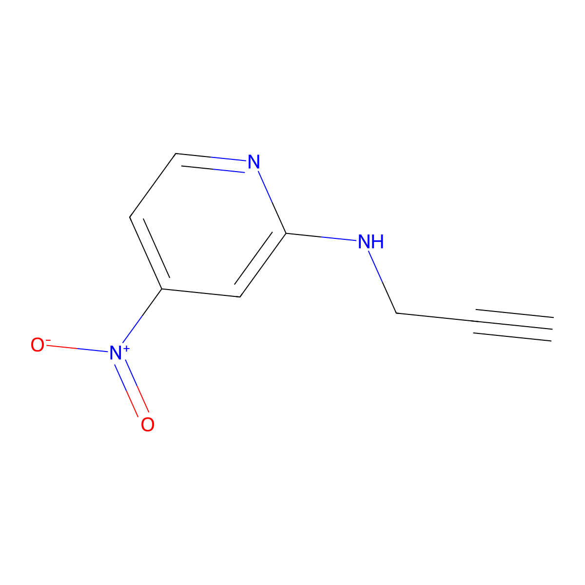 4-nitro-N-(prop-2-yn-1-yl)pyridin-2-amine molecular structure, CAS 1251154-31-0