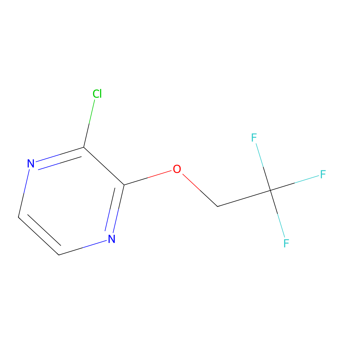 2-Chloro-3-(2,2,2-trifluoroethoxy)pyrazine molecular structure, CAS 1251156-39-4