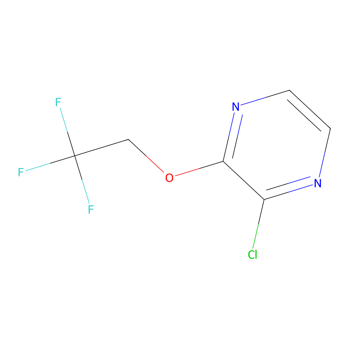 2-Chloro-3-(2,2,2-trifluoroethoxy)pyrazine molecular structure, CAS 1251156-39-4