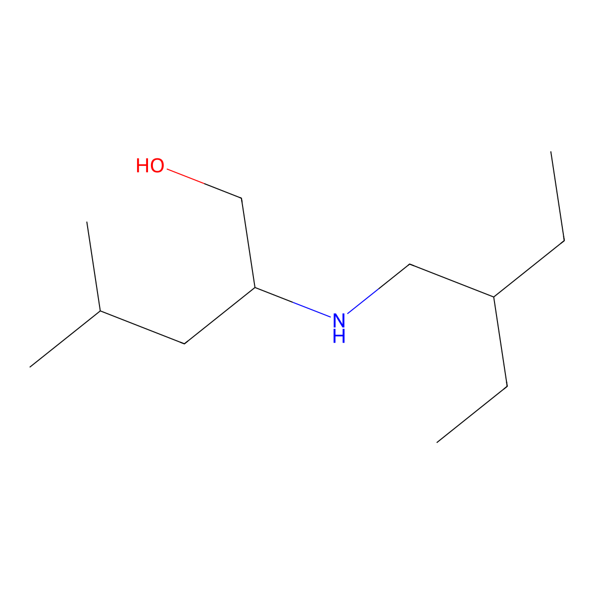 2-[(2-Ethylbutyl)amino]-4-methylpentan-1-ol molecular structure, CAS 1251158-54-9