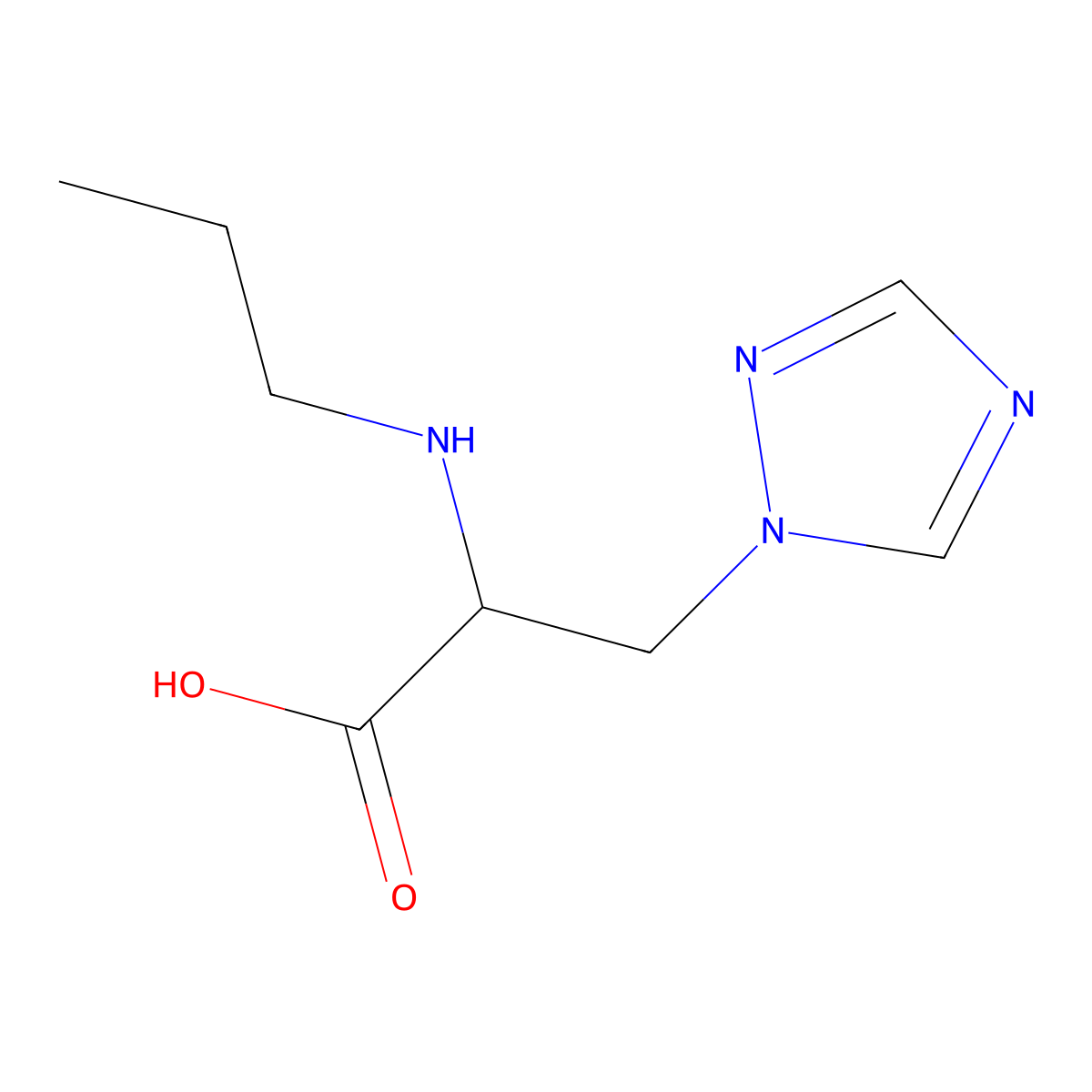 2-(Propylamino)-3-(1h-1,2,4-triazol-1-yl)propanoic acid molecular structure, CAS 1251158-89-0