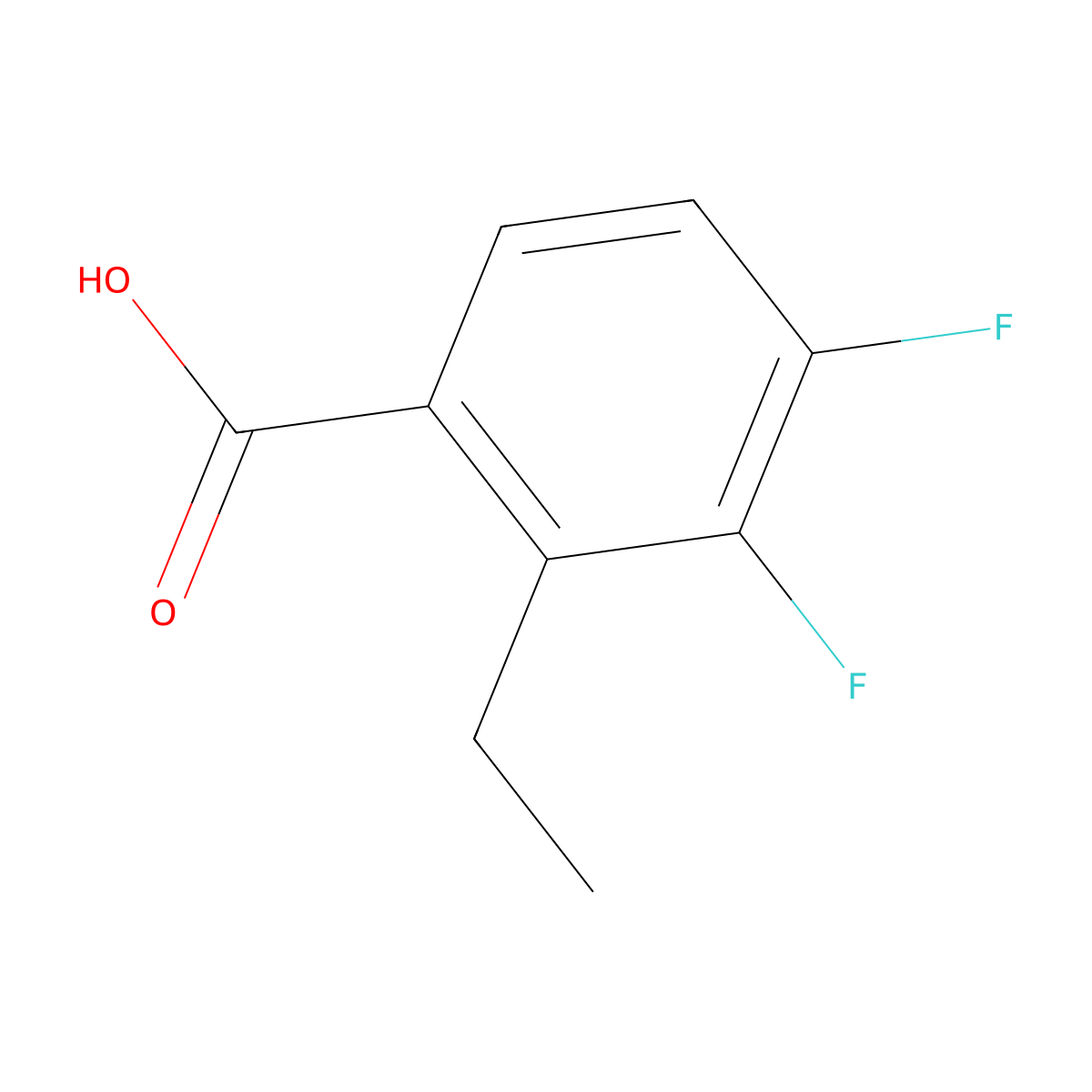 2-Ethyl-3,4-difluorobenzoic acid molecular structure, CAS 1251164-92-7