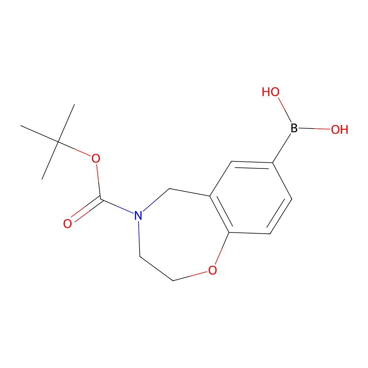 (4-(Tert-butoxycarbonyl)-2,3,4,5-tetrahydrobenzo[f][1,4]oxazepin-7-yl)boronic acid molecular structure, CAS 1251164-95-0