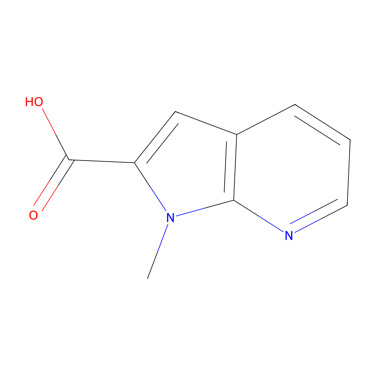 1-Methyl-1h-pyrrolo[2,3-b]pyridine-2-carboxylic acid molecular structure, CAS 1251165-53-3