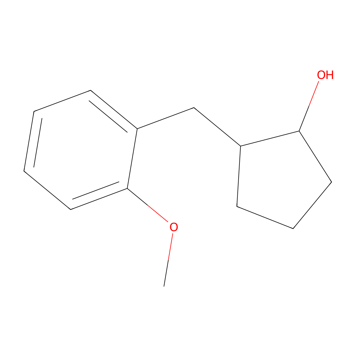 2-[(2-Methoxyphenyl)methyl]cyclopentan-1-ol molecular structure, CAS 1251199-92-4