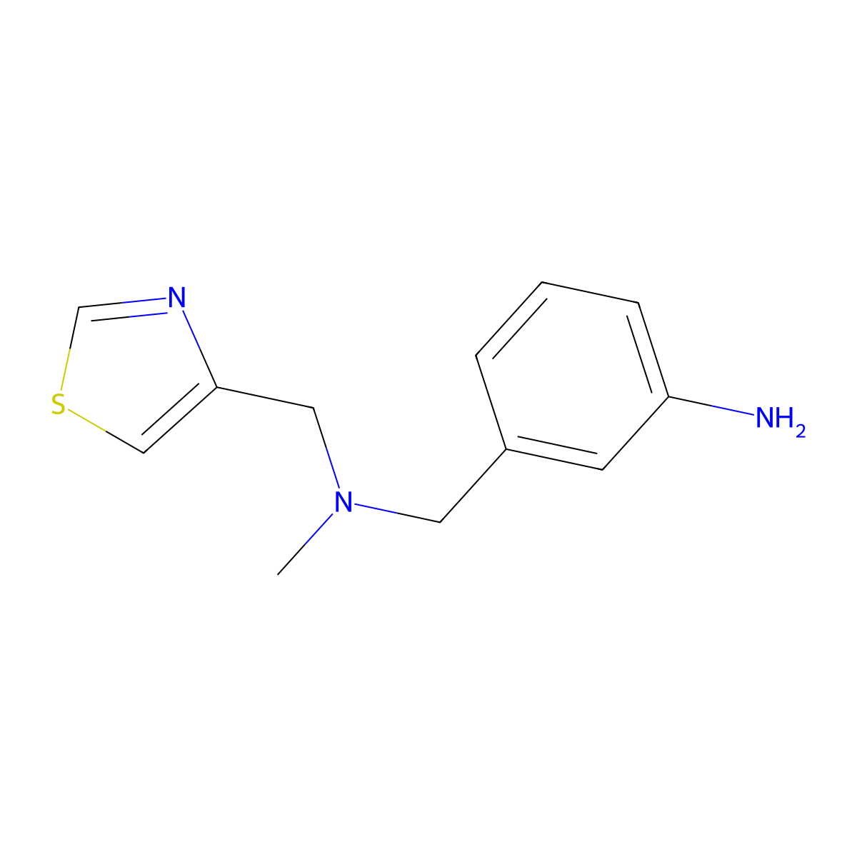 3-{[Methyl(1,3-thiazol-4-ylmethyl)amino]methyl}aniline molecular structure, CAS 1251200-06-2