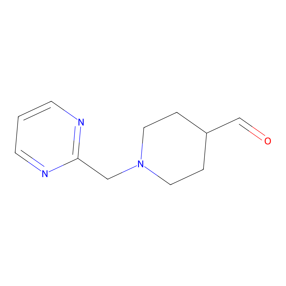 1-[(Pyrimidin-2-yl)methyl]piperidine-4-carbaldehyde molecular structure, CAS 1251202-96-6