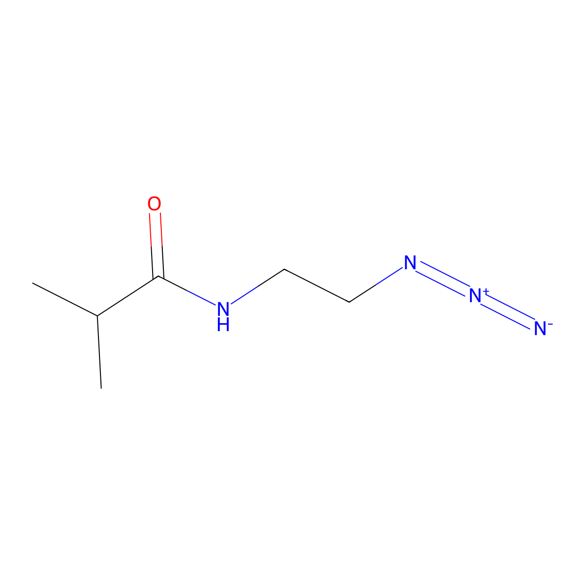 N-(2-azidoethyl)-2-methylpropanamide molecular structure, CAS 1251204-27-9
