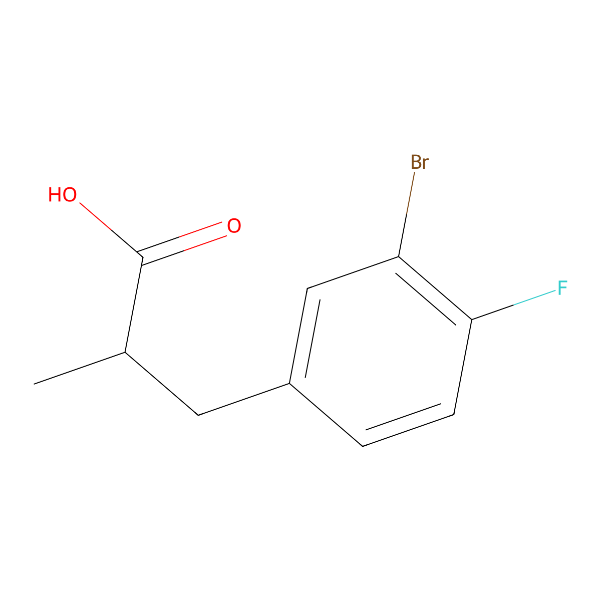 3-(3-Bromo-4-fluorophenyl)-2-methylpropanoic acid molecular structure, CAS 1251205-25-0