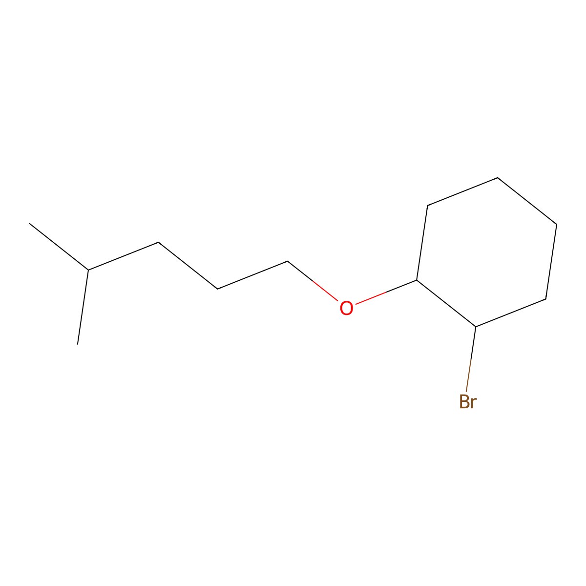1-Bromo-2-((4-methylpentyl)oxy)cyclohexane molecular structure, CAS 1251206-12-8