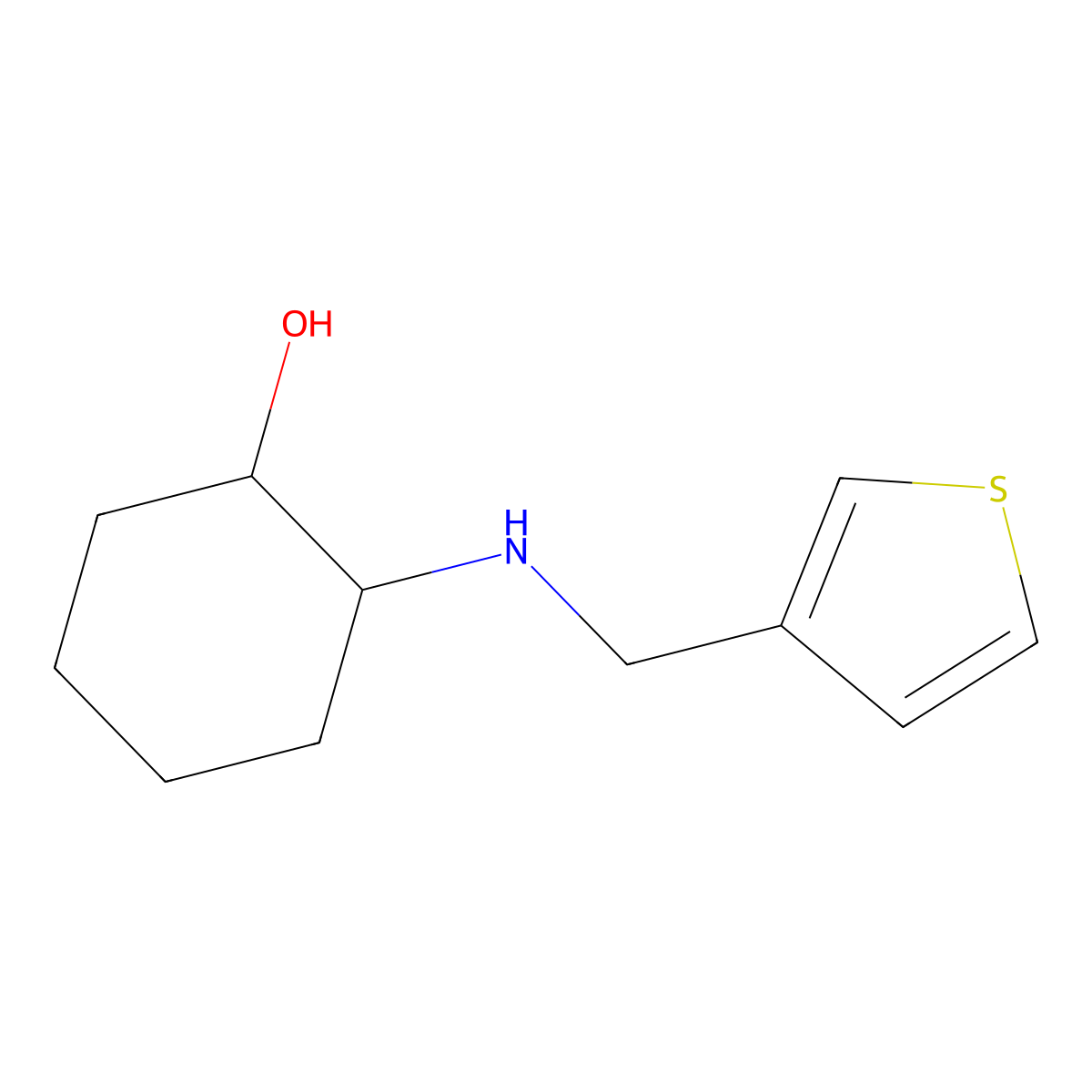 2-{[(Thiophen-3-yl)methyl]amino}cyclohexan-1-ol molecular structure, CAS 1251207-89-2