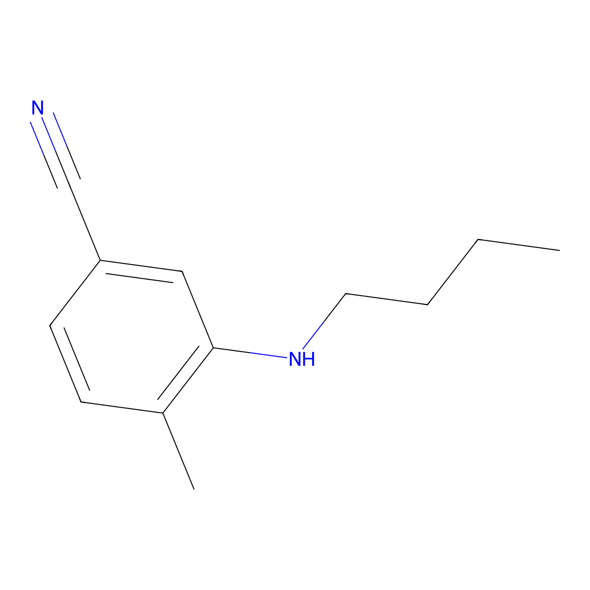 3-(Butylamino)-4-methylbenzonitrile molecular structure, CAS 1251207-91-6