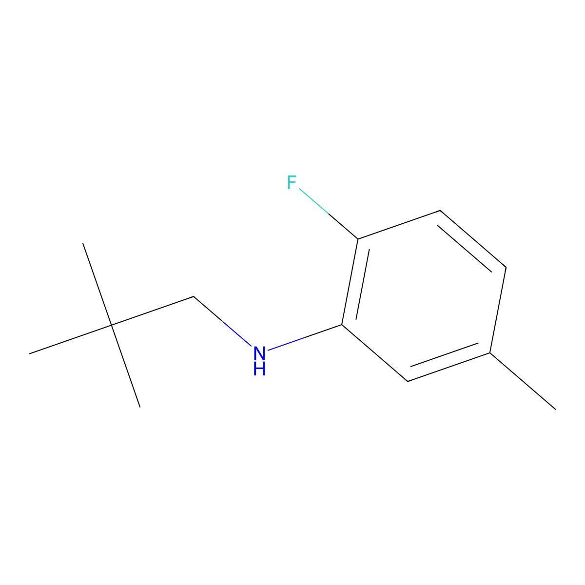 N-(2,2-dimethylpropyl)-2-fluoro-5-methylaniline molecular structure, CAS 1251208-37-3